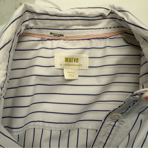 Anthropologie Maeve Button down shirt with Love You More than Yesterday on back - Picture 7 of 9